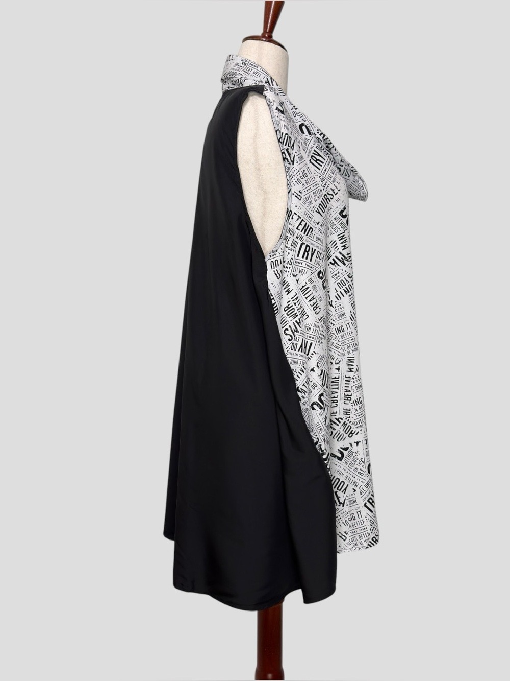 90s Chalet Et Ceci USA Tunic Dress 1X Digital Grunge Distorted Print Lagenlook - Picture 2 of 7